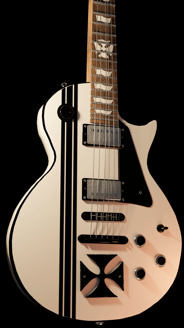 Modélisation 3D Guitare Iron Cross White