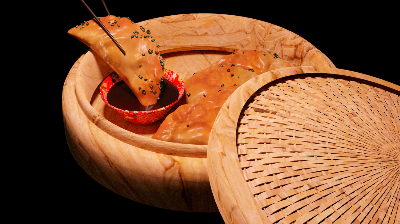 Modélisation 3D Ravioli chinois